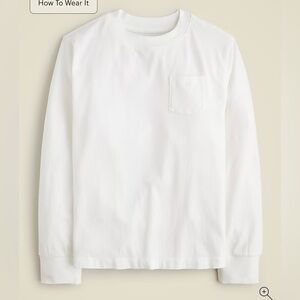 J.Crew Kids' long-sleeve garment-dyed pocket T-shirt in broken-in-jersey